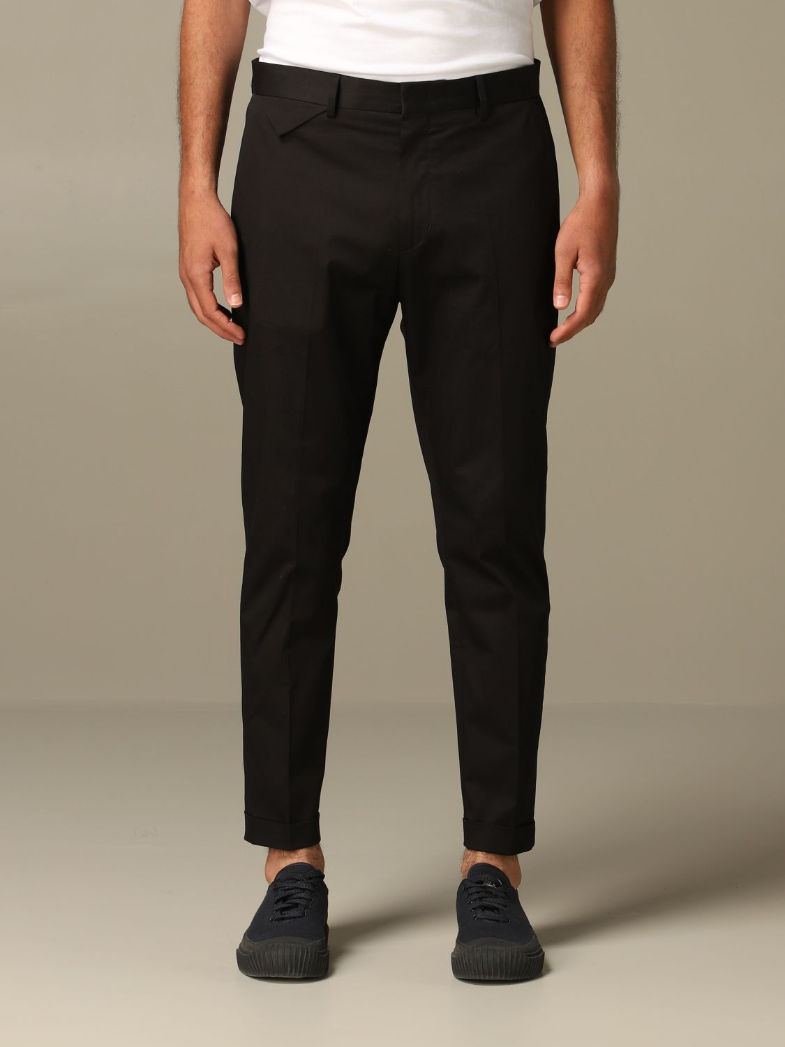 low waisted black pants