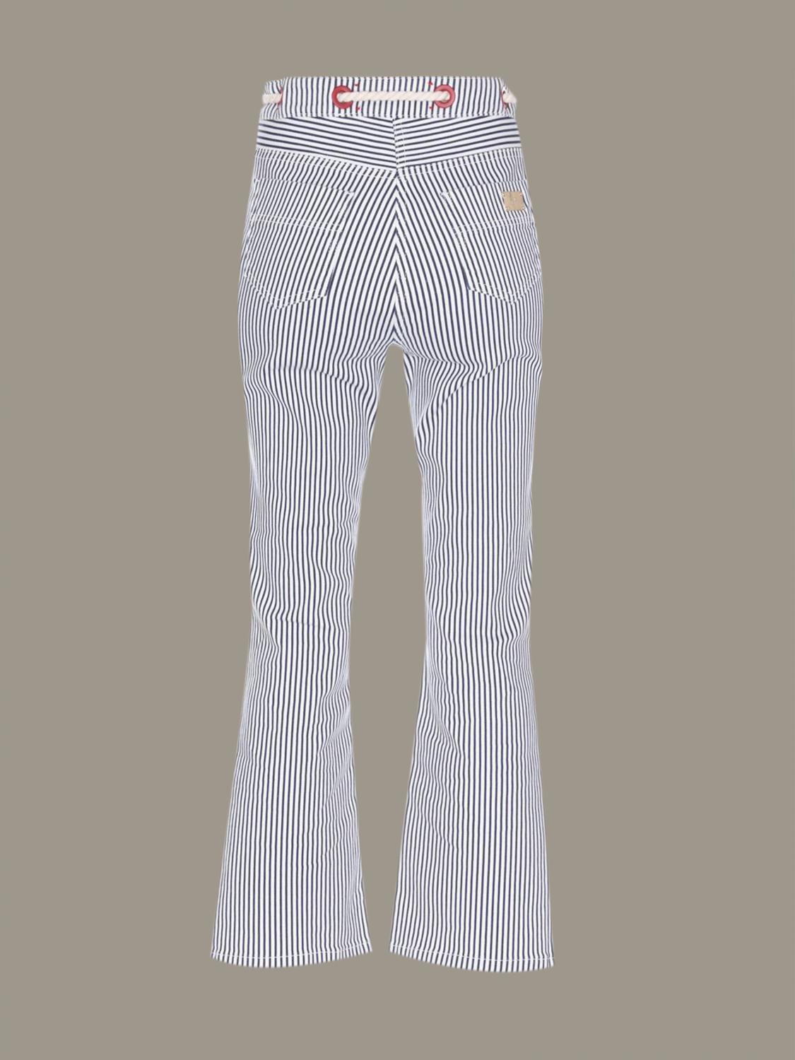 ELISABETTA FRANCHI: Pantalone a righe - Avorio | Pantalone Elisabetta  Franchi PJ57D 01E2 GIGLIO.COM