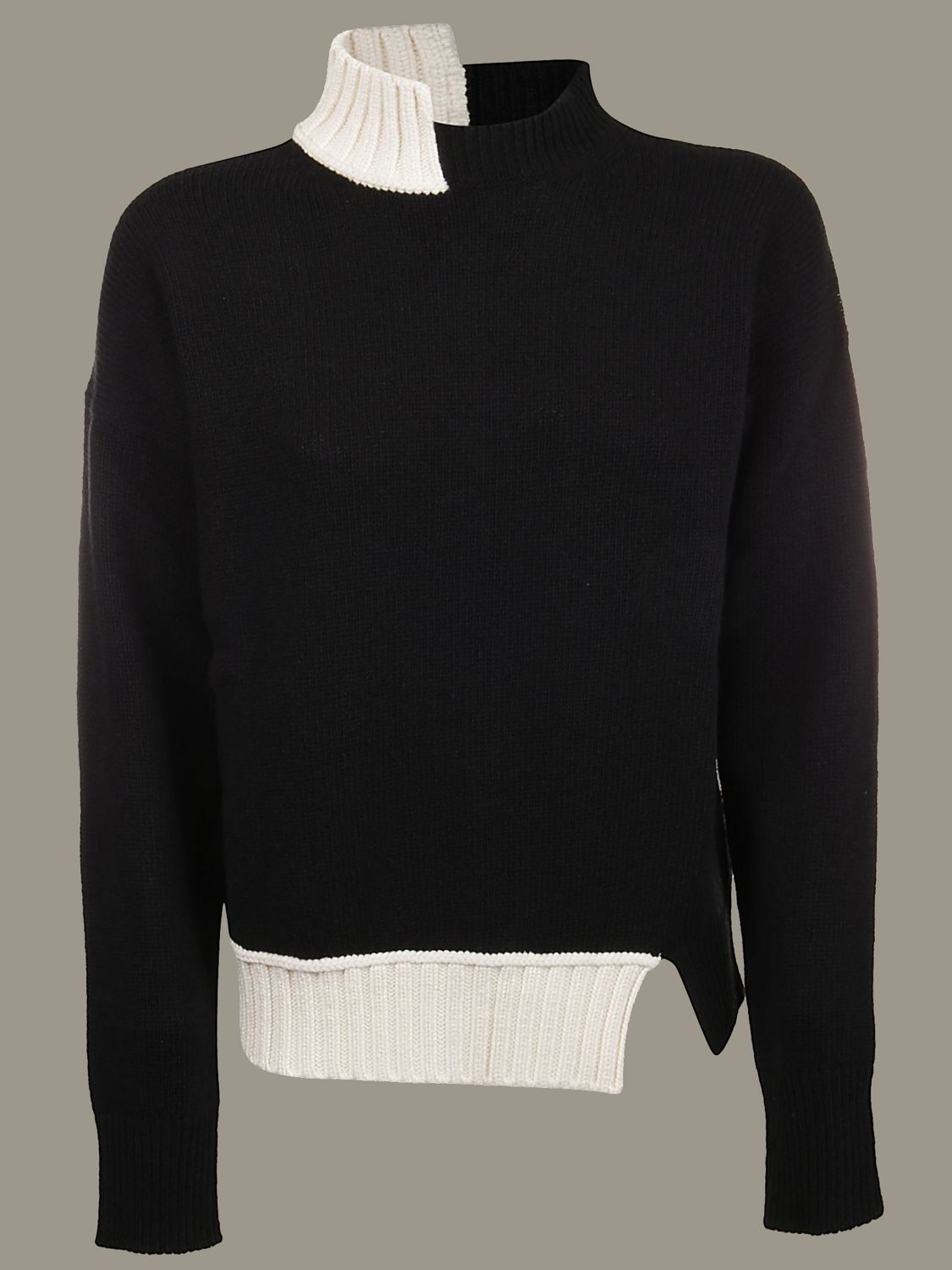Marni Outlet: Pullover asimmetrico con bordi a contrasto - Nero | Maglia  Marni DVMD0075Q0FH581 GIGLIO.COM