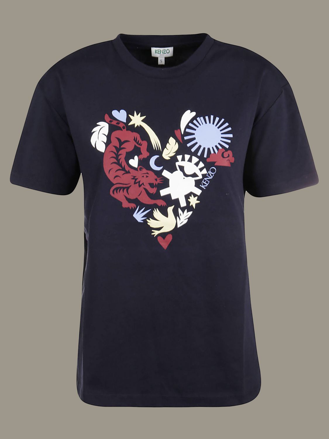 T-shirt Kenzo a maniche corte con logo | T-Shirt Kenzo Donna Blue | T-Shirt  Kenzo FA52TS9614W8 Giglio IT