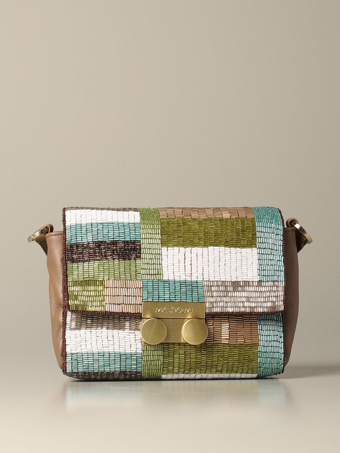 Maliparmi Outlet: shoulder bag with micro beads - Green | Maliparmi ...