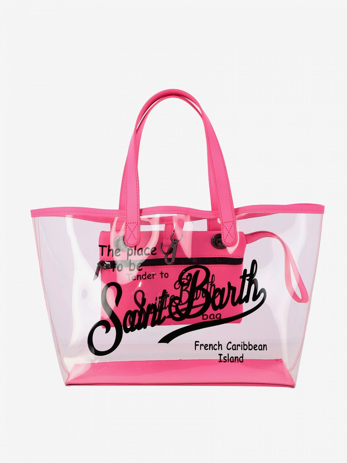 MC2 SAINT BARTH: Las Vegas transparent bag with logo - Pink