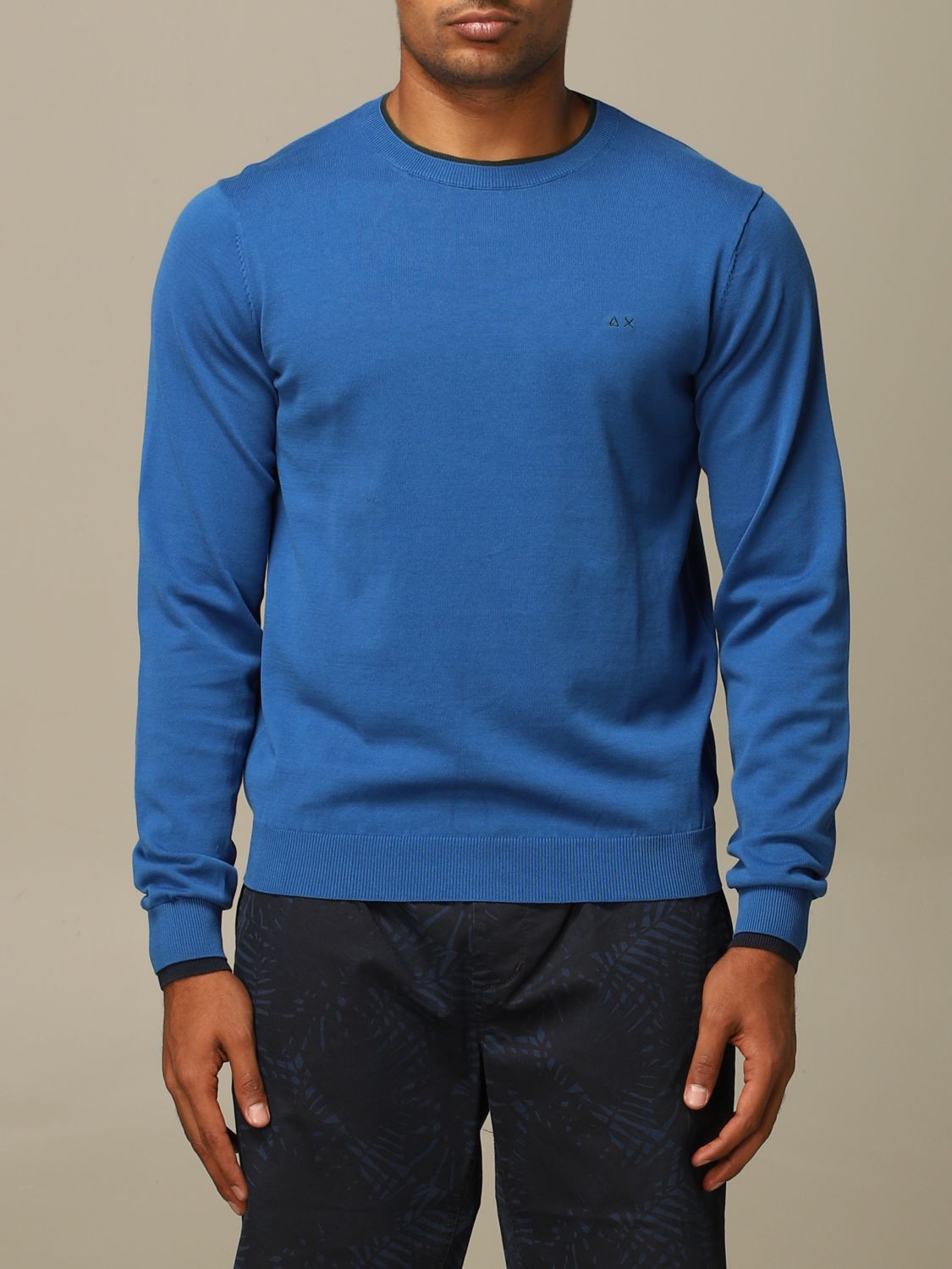 Sun 68 Outlet: sweater with long-sleeved logo - Royal Blue | Sweater
