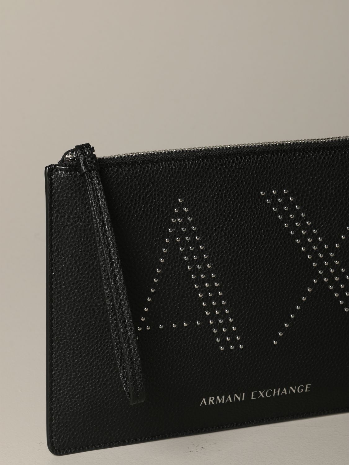 Armani Exchange Outlet: clutch bag in synthetic leather with AX logo -  Black | Armani Exchange mini bag 948021 CC284 online on 
