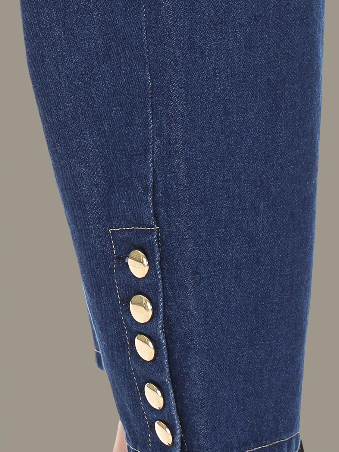 Versace Jeans Outlet: Jeans a vita alta con bottoni metallici - Blue | Jeans  Versace Jeans A1HVA0MIAO954 GIGLIO.COM