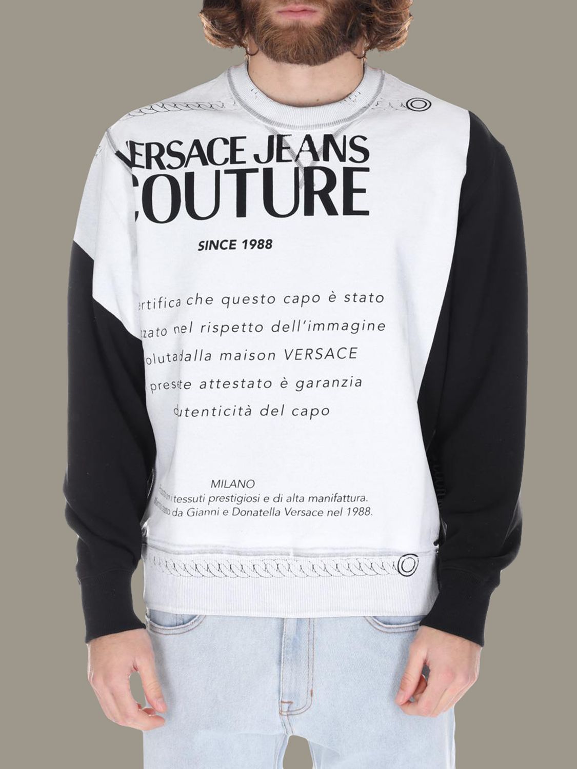 Contador Cuña combate Outlet de Versace Jeans: Sudadera para hombre, Negro | Sudadera Versace  Jeans B7GVA7F513956 en línea en GIGLIO.COM