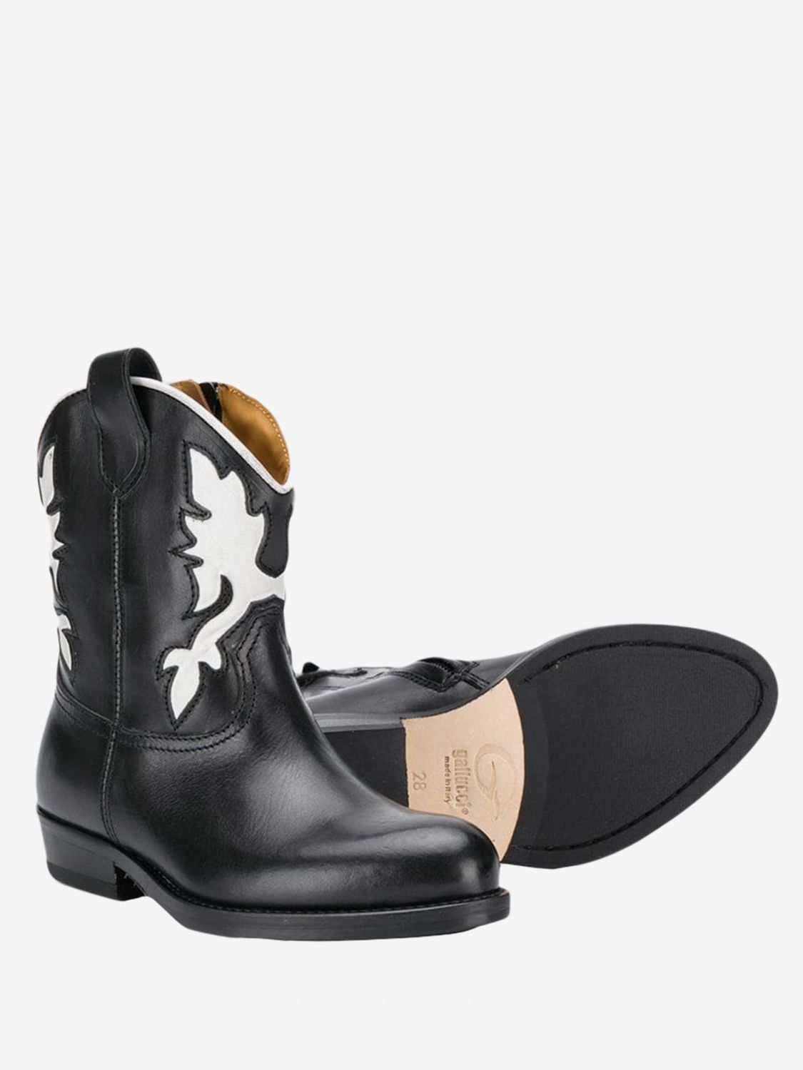 Chaussures Gallucci: Bottine Gallucci en cuir style country noir 2