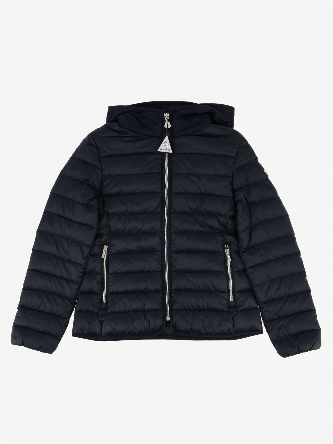 MONCLER: coat for girls - Blue | Moncler coat F19541A12110 C0009 online ...