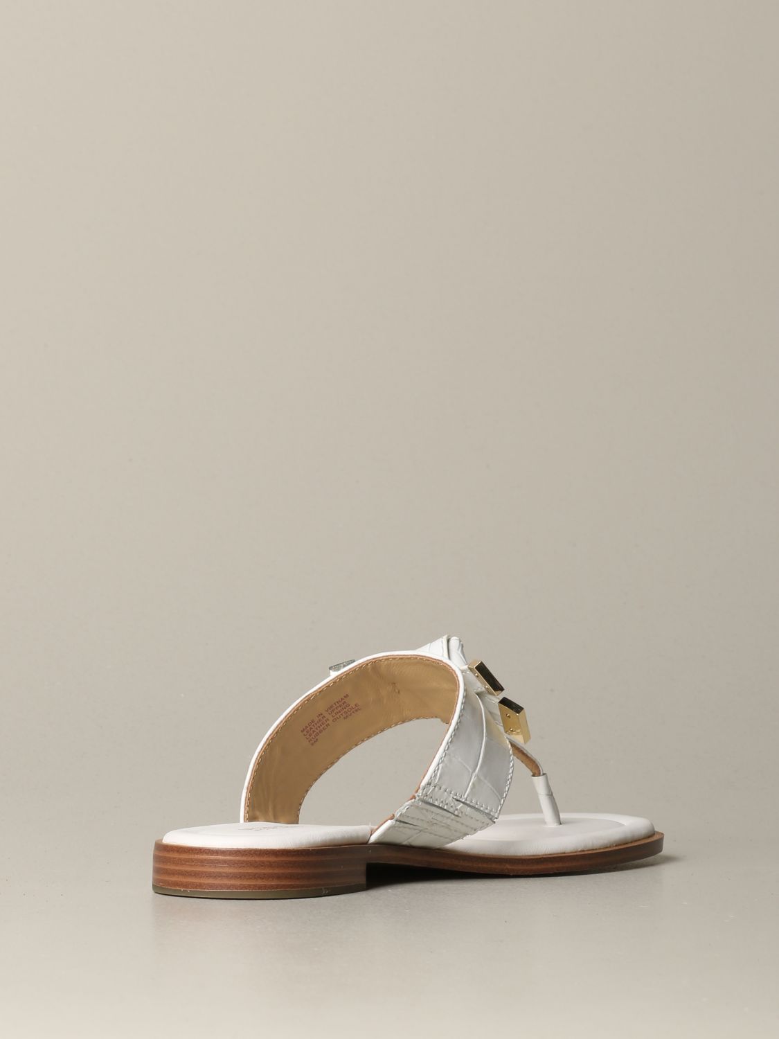 Michael Kors Outlet: flat sandals for woman - White | Michael Kors flat  sandals 40S0RIFP2E online on 