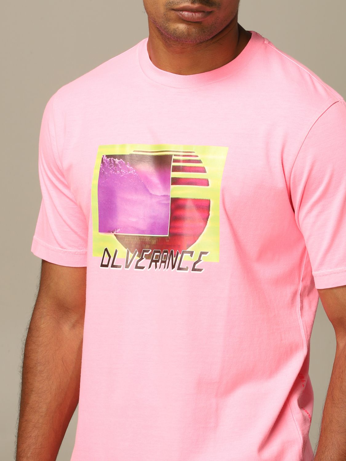 Diesel Outlet: T-shirt con stampa frontale - Rosa | Maglia Diesel 00SGRU  0CAYW GIGLIO.COM