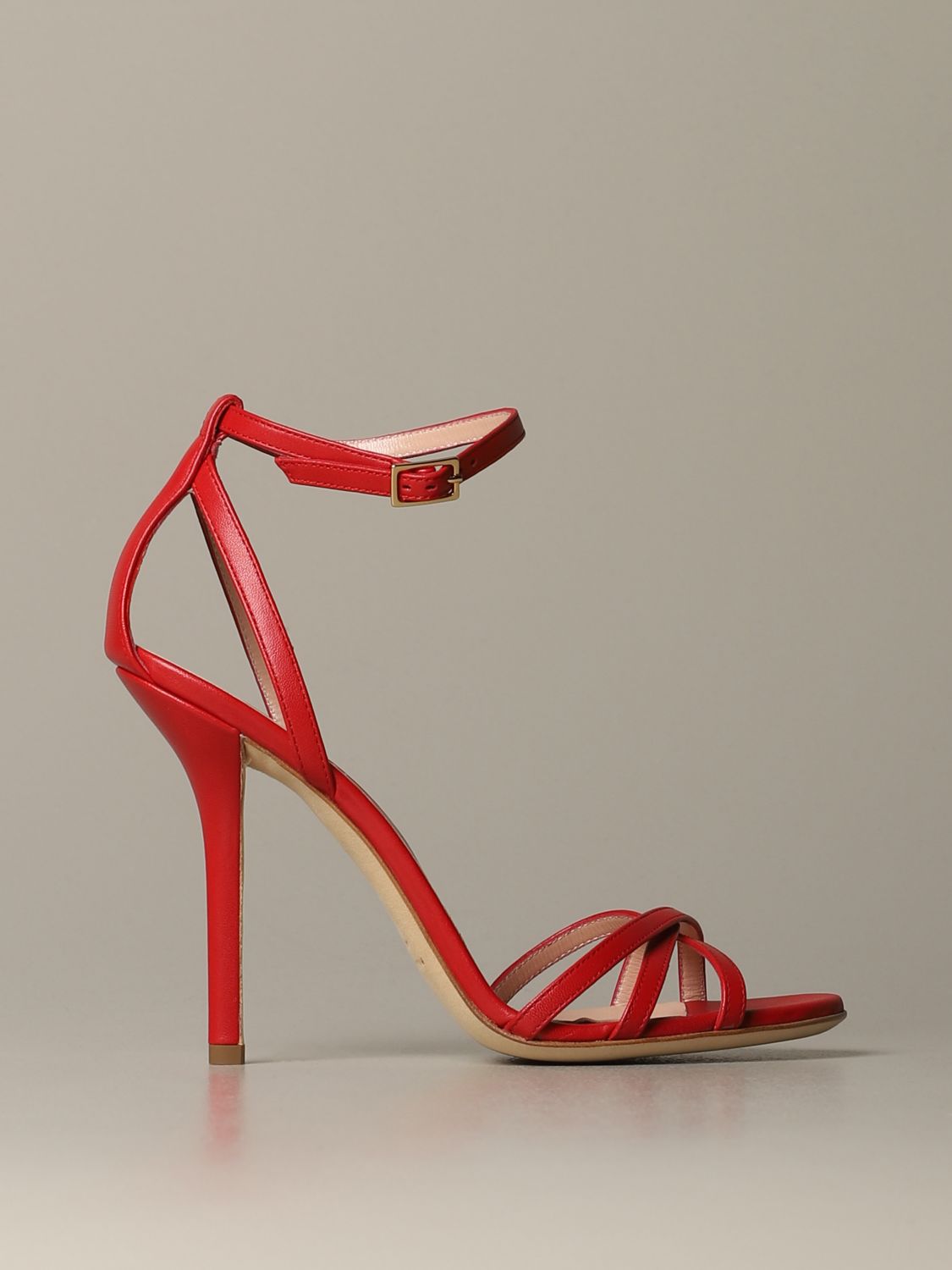 red heeled sandals uk