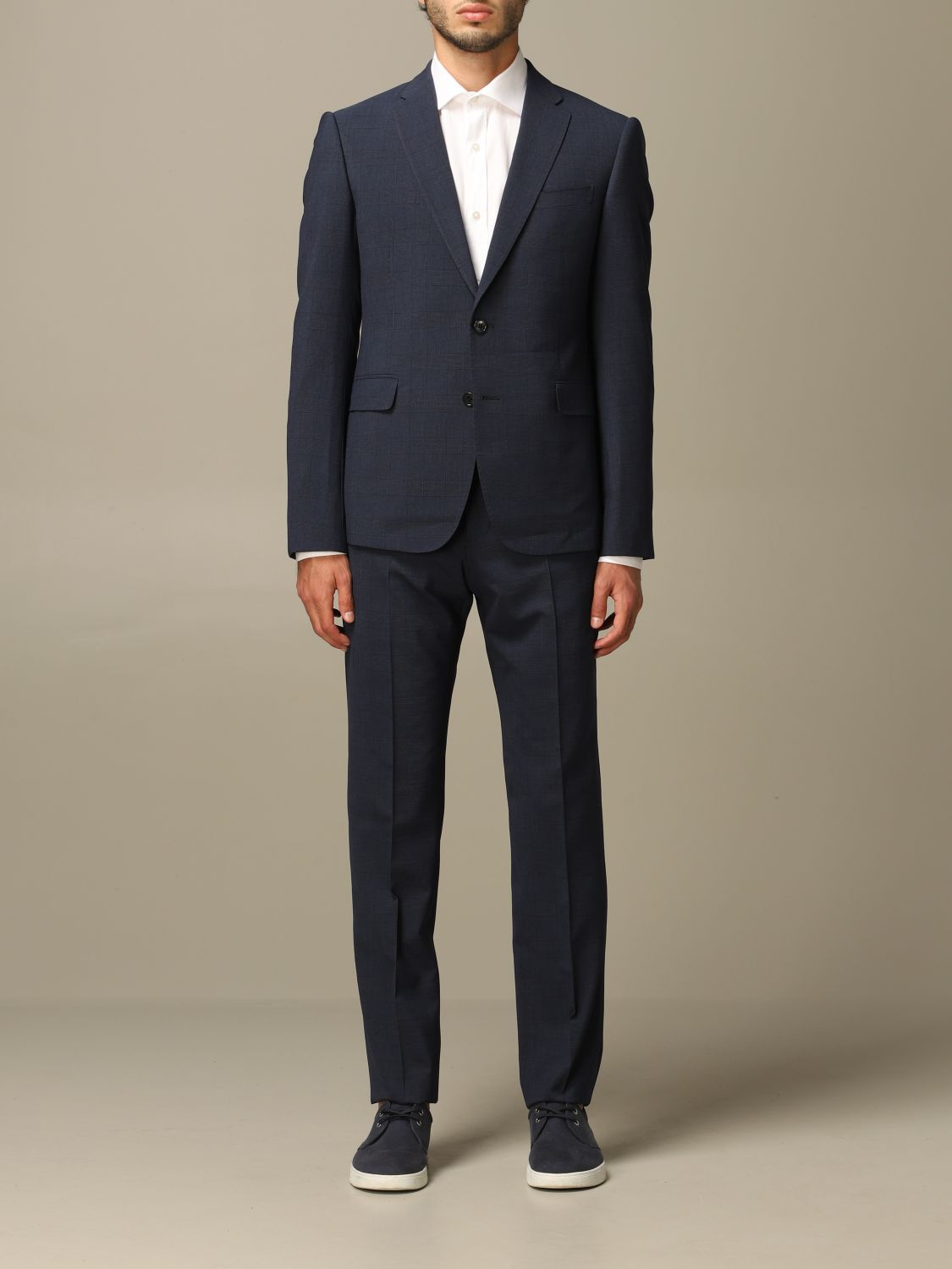 Emporio Armani Outlet: single-breasted suit - Blue | Emporio Armani suit  51VMML 51569 online on 