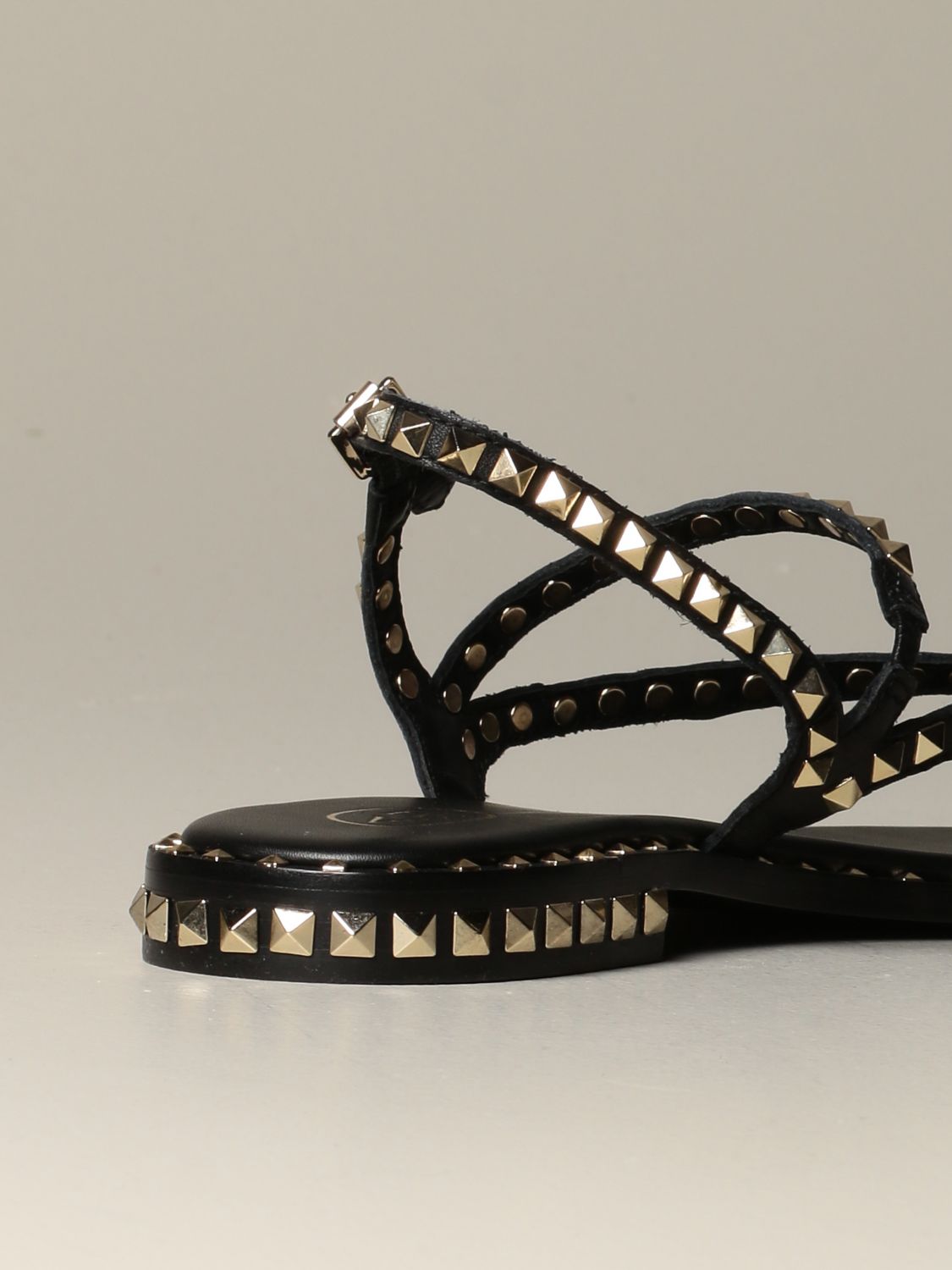 Ash Outlet: low sandal in leather with studs | Flat Sandals Ash Women ...