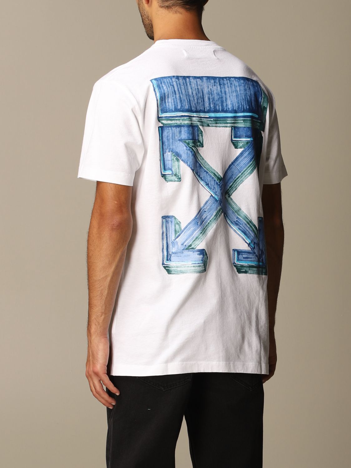 OFF WHITE: T-shirt with printed arrows | T-Shirt Off White Men White | T-Shirt Off White 