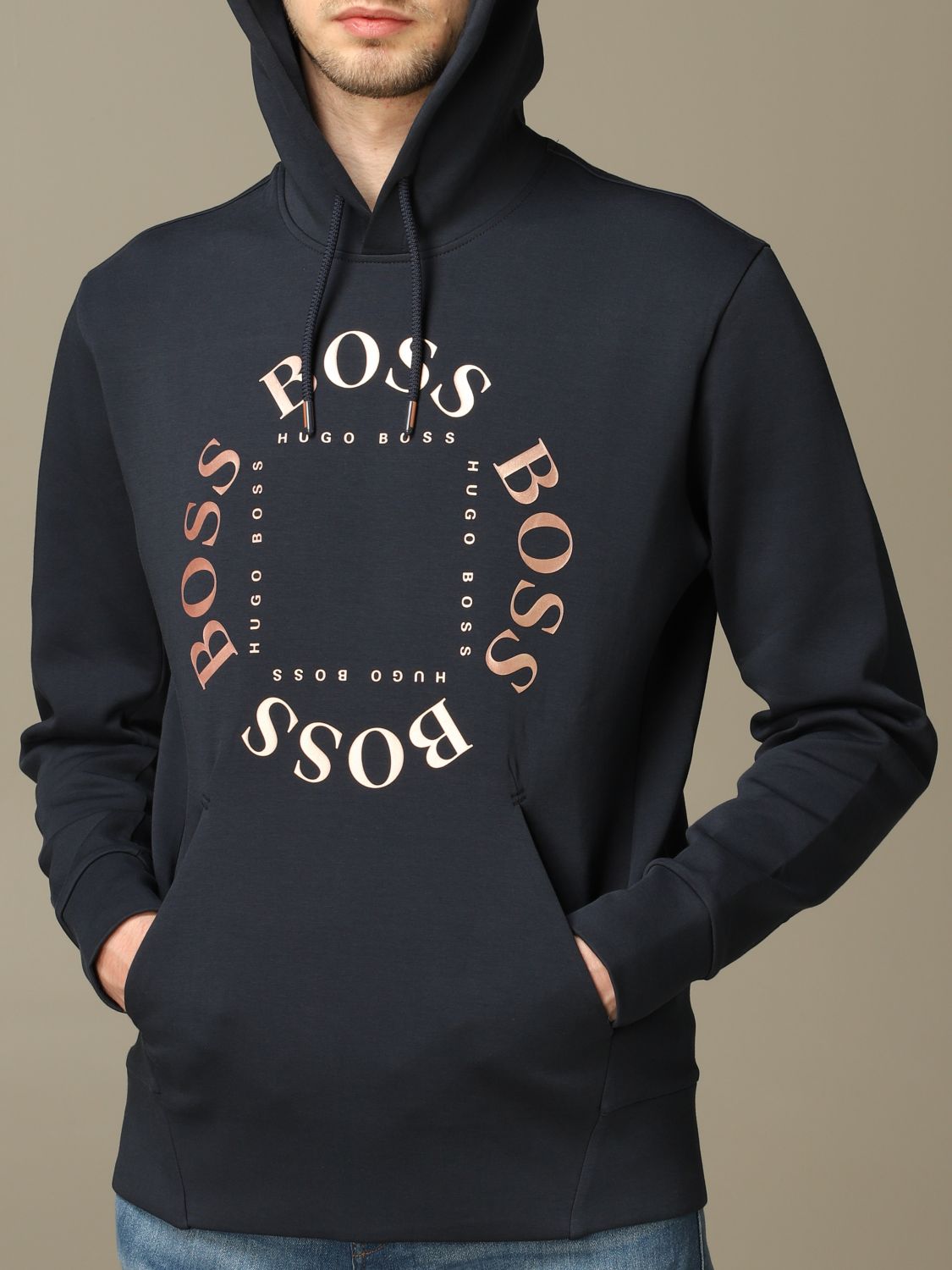 boss navy hoodie