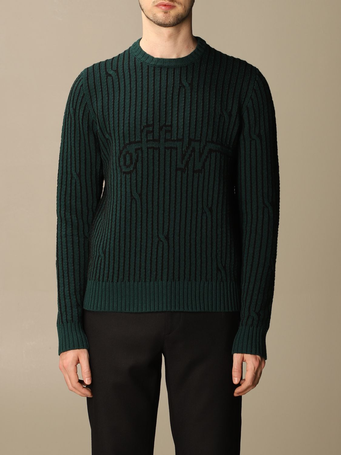 off white sweater green