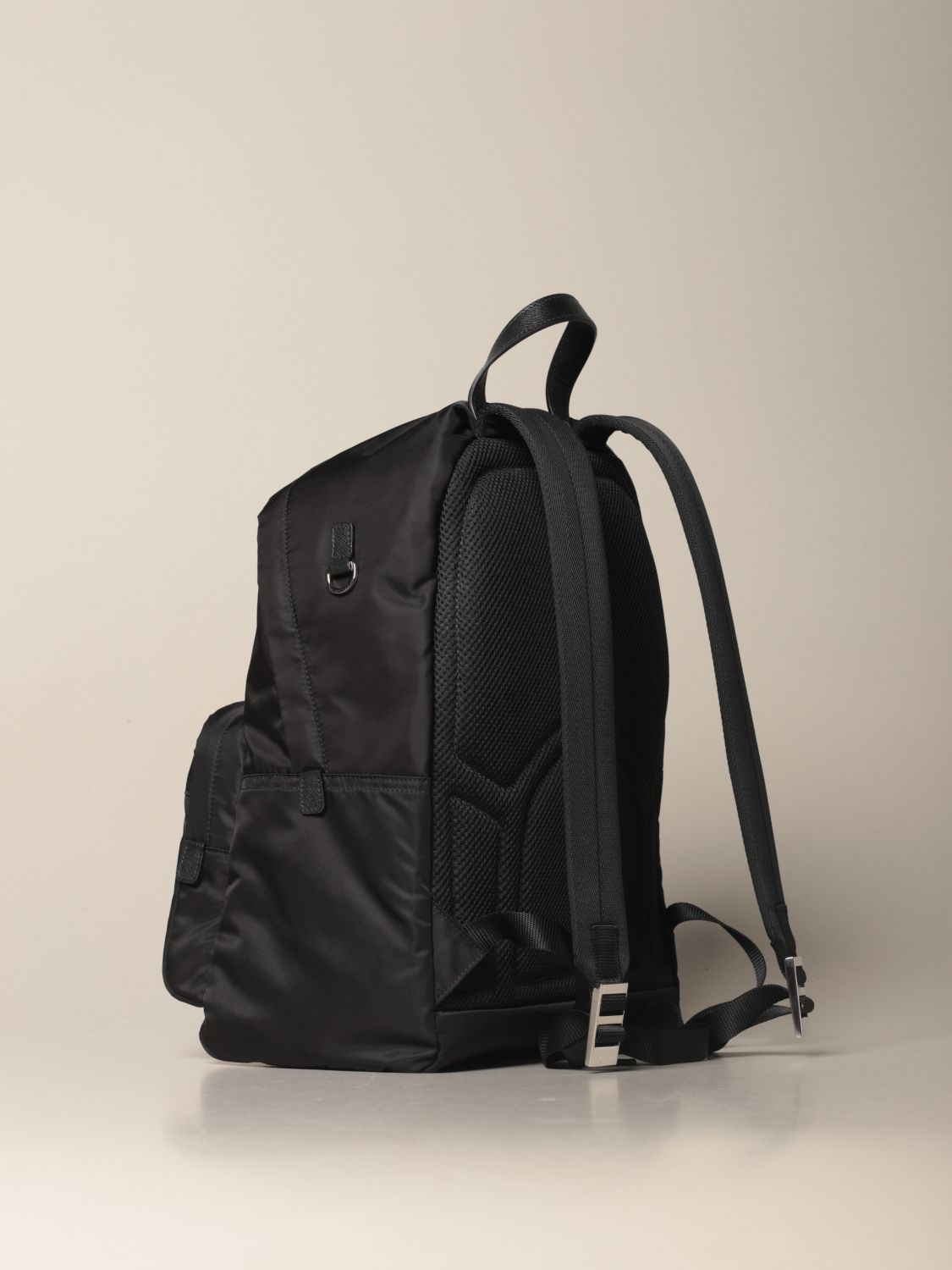 PRADA nylon backpack with triangular logo Black Prada shoulder bag