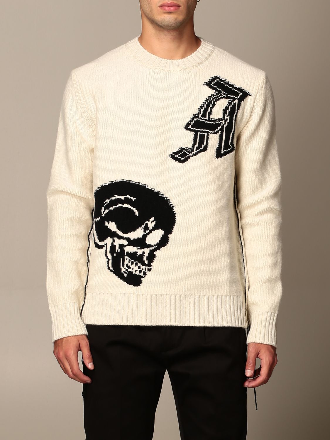 ALEXANDER MCQUEEN: shirt with skull - Ivory | Alexander Mcqueen sweater ...