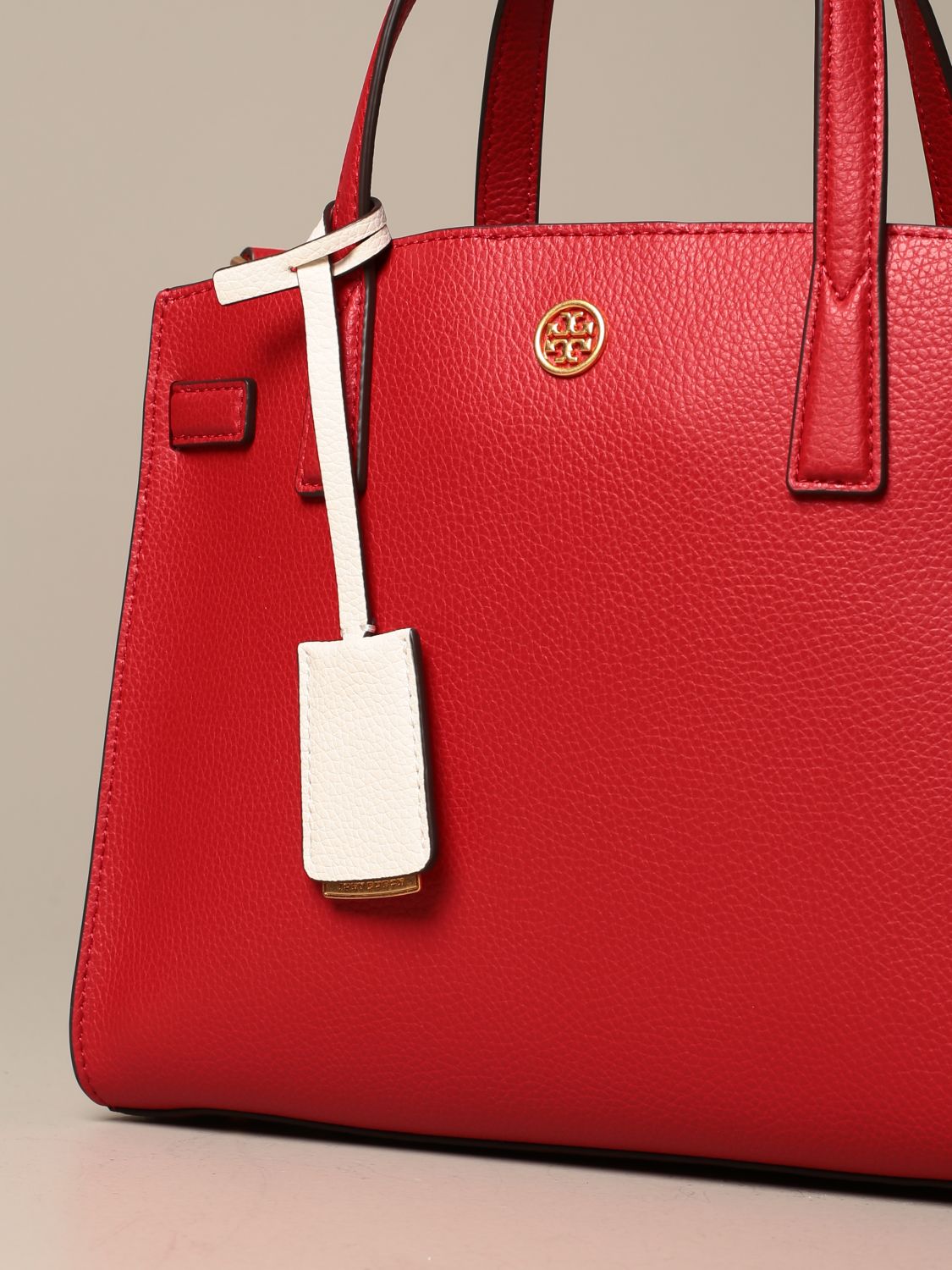 Tory Burch Handbag Shoulder Bag Boston 2Way Leather Enamel Red /Nw3 Of  Ladies