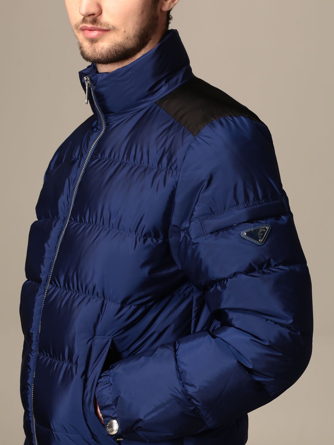 PRADA: down jacket in padded technical fabric | Jacket Prada Men Ink