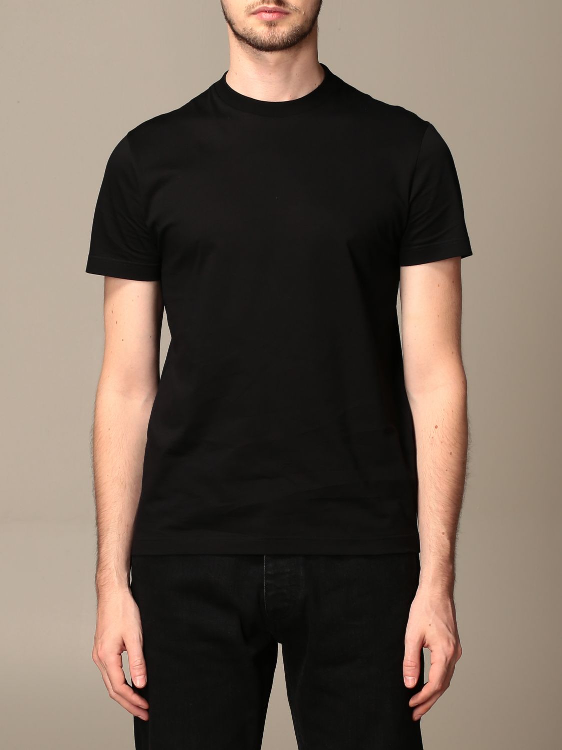 PRADA: Set of 3 cotton t-shirts with triangular logo - Black | Prada t ...
