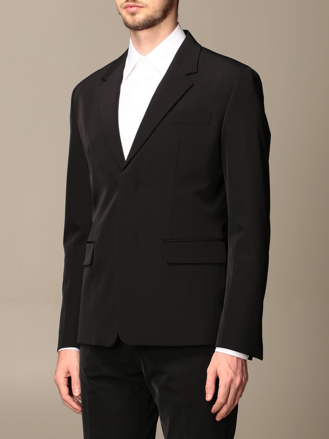 PRADA: Classic single-breasted jacket - Black | Blazer Prada UGS112 G39 ...