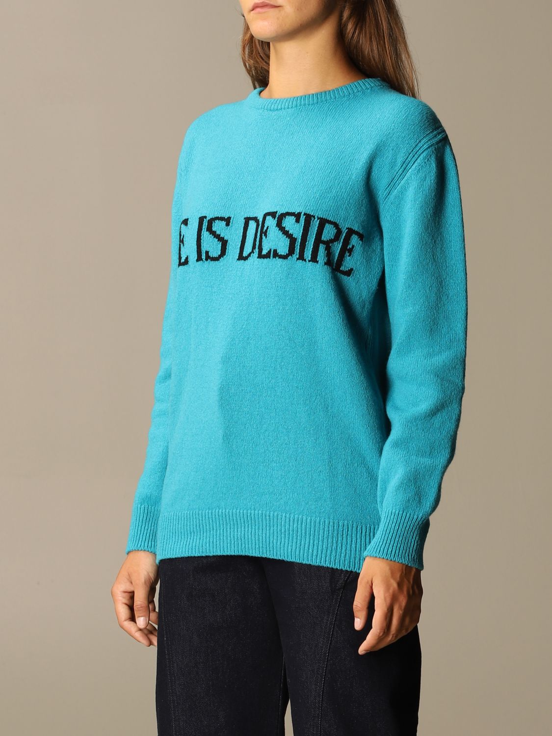 ALBERTA FERRETTI: Pullover Life Is in lana e cashmere - Turchese | Maglia  Alberta Ferretti 0967 6603 GIGLIO.COM