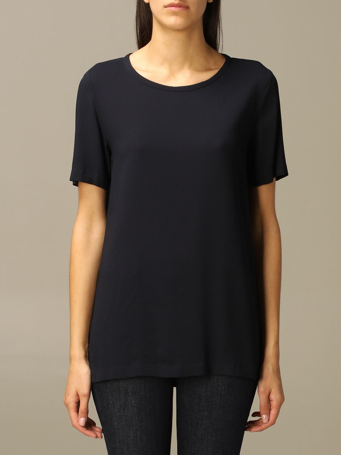 S Max Mara Outlet: blouse in viscose blend - Blue | S Max Mara t-shirt