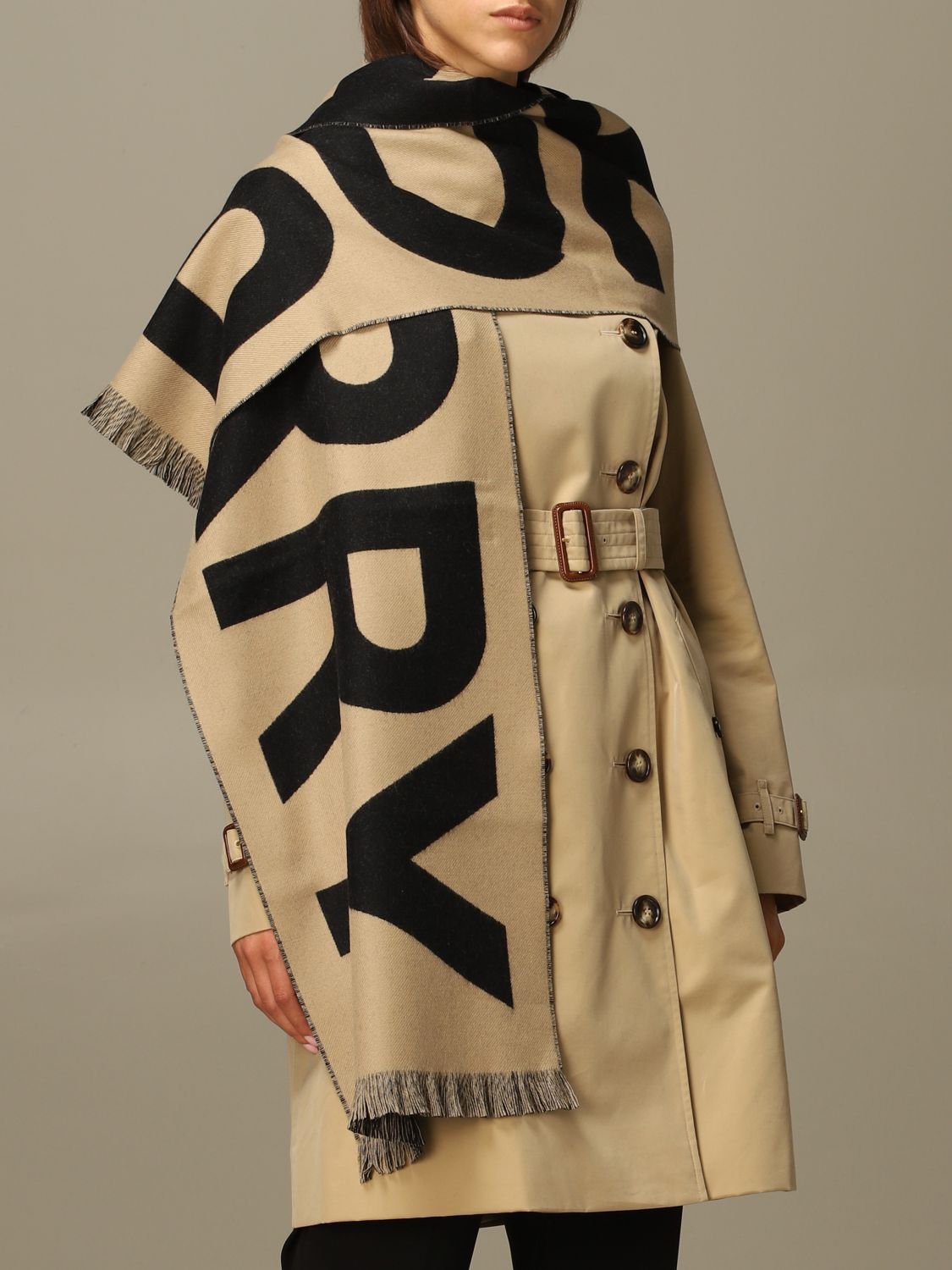BURBERRY: wool scarf with logo - | Burberry scarf 8025583 on