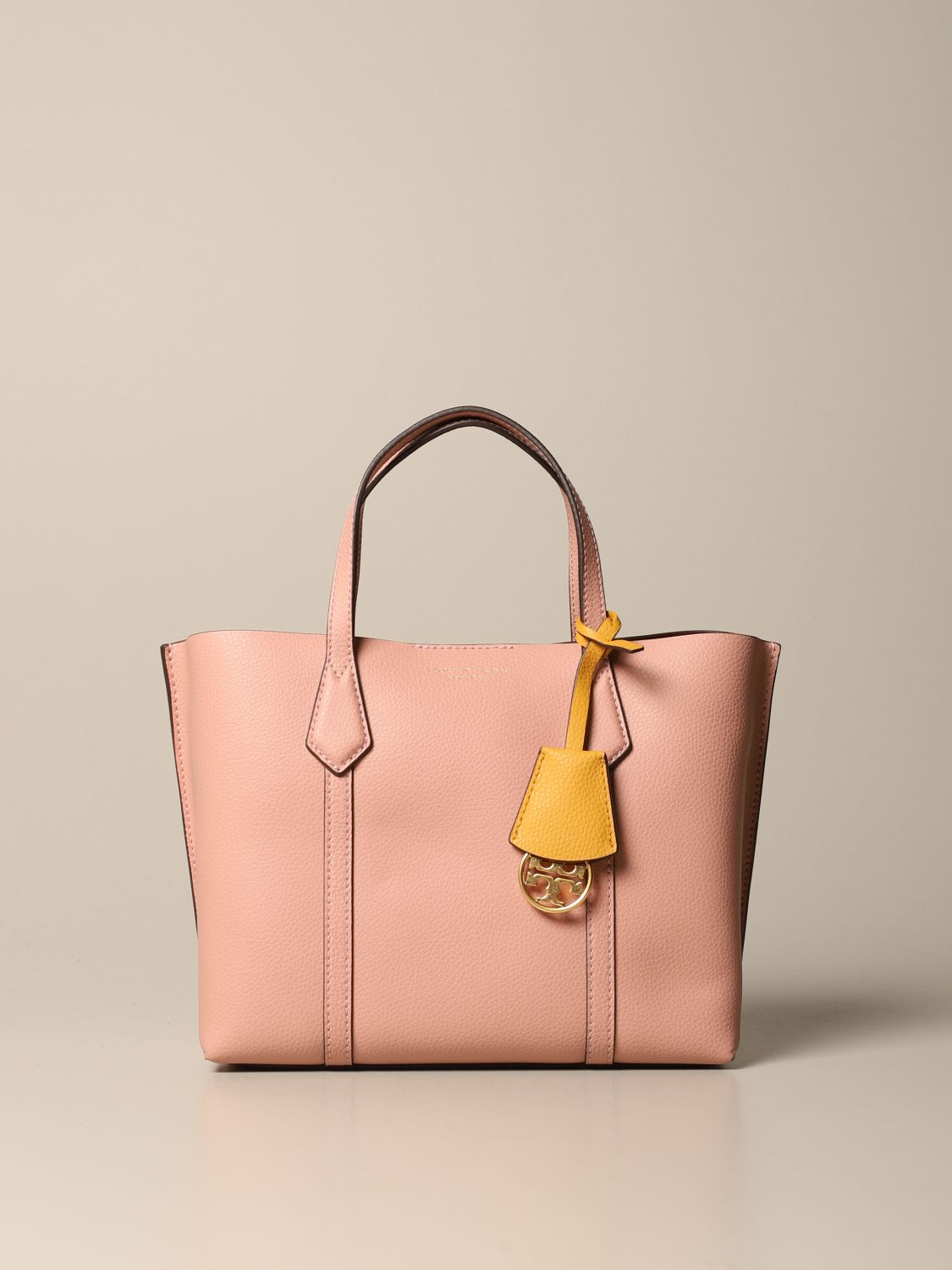 TORY BURCH: Perry bag in textured leather - Pink | Tory Burch tote bags  56249 online on 