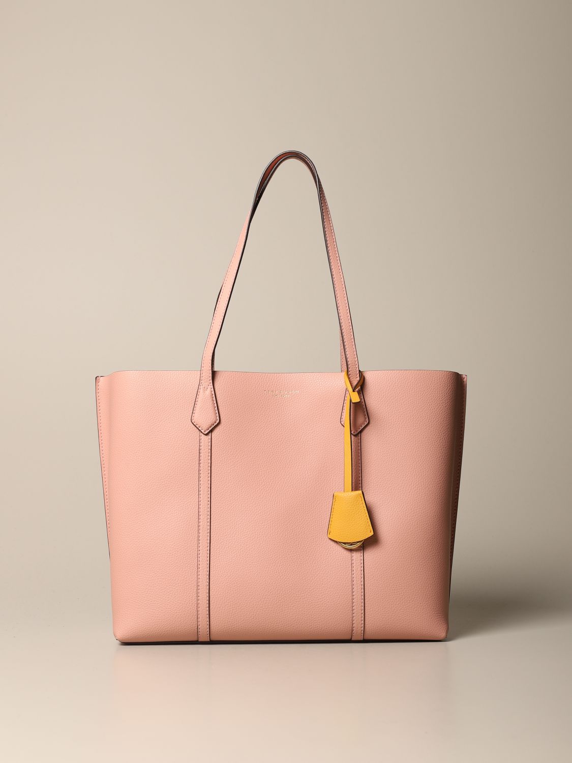 TORY BURCH: Perry bag in textured leather - Pink | Tory Burch tote bags  53245 online on 