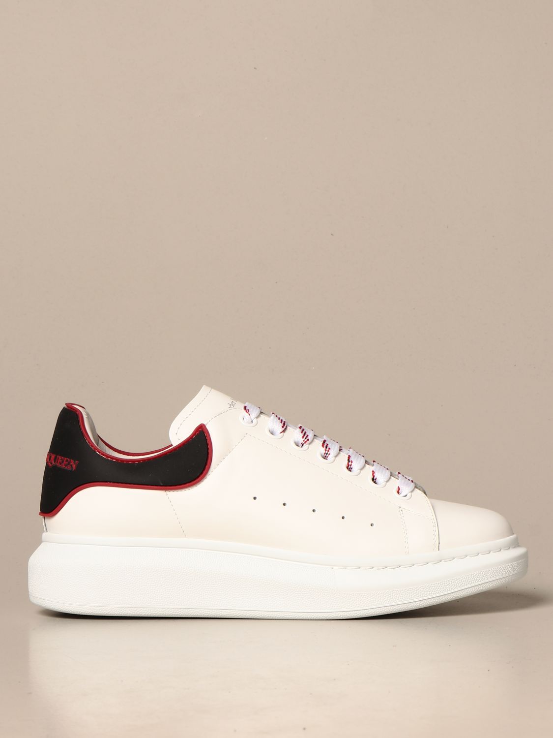 ALEXANDER MCQUEEN: sneakers in leather with logo - White 1 | Sneakers  Alexander Mcqueen 625156 WHXMT GIGLIO.COM