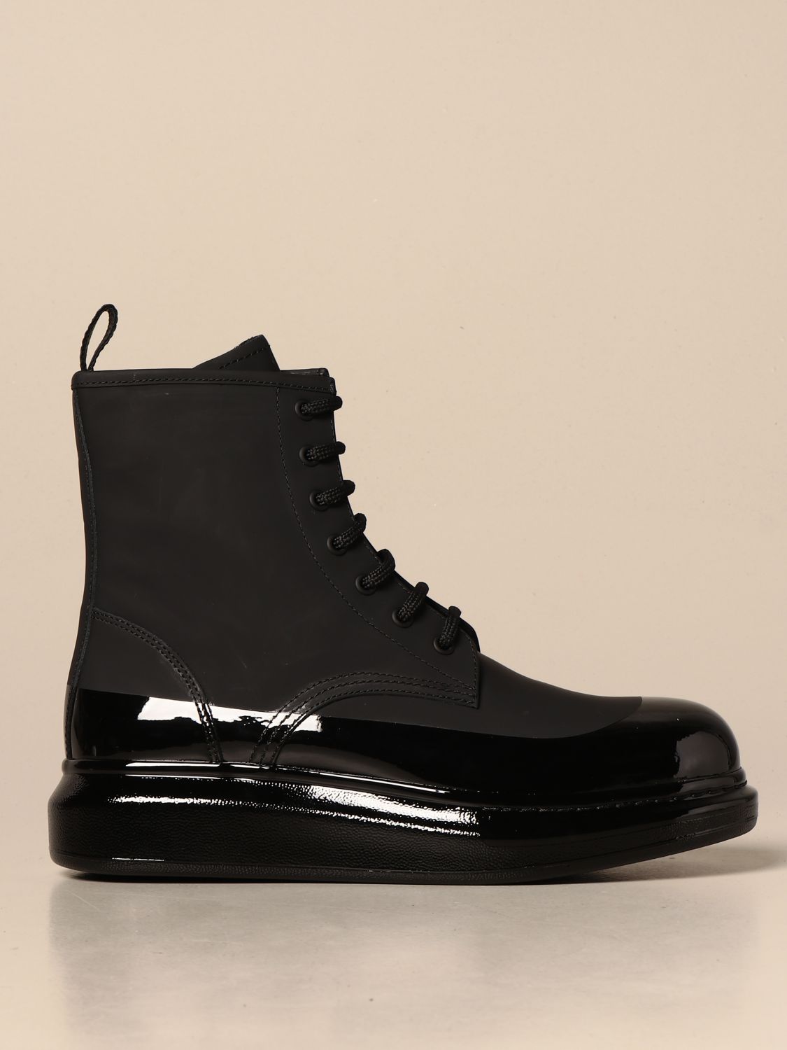 alexander mcqueen leather boots