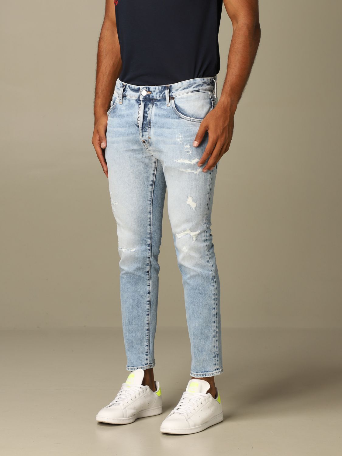 DSQUARED2: slim fit jeans breaks - Denim jeans S74LB0747 S30663 online on GIGLIO.COM