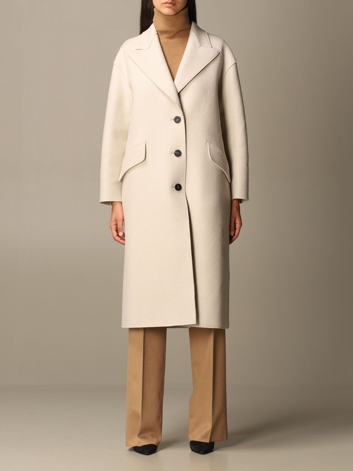 HARRIS WHARF LONDON: coat for women - Natural | Harris Wharf London ...