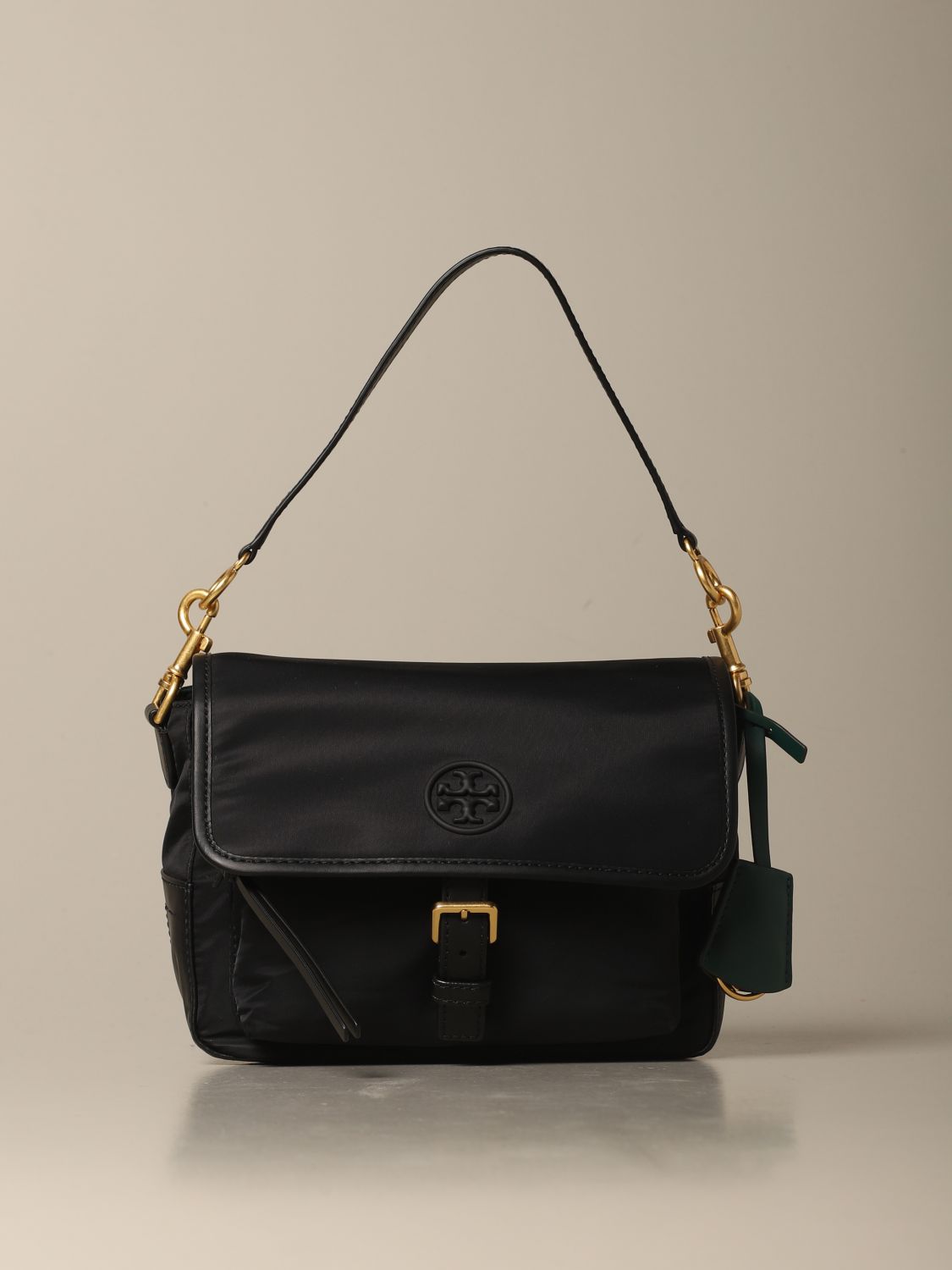 Authenticated Used Tory Burch shoulder bag Perry 58044 black green