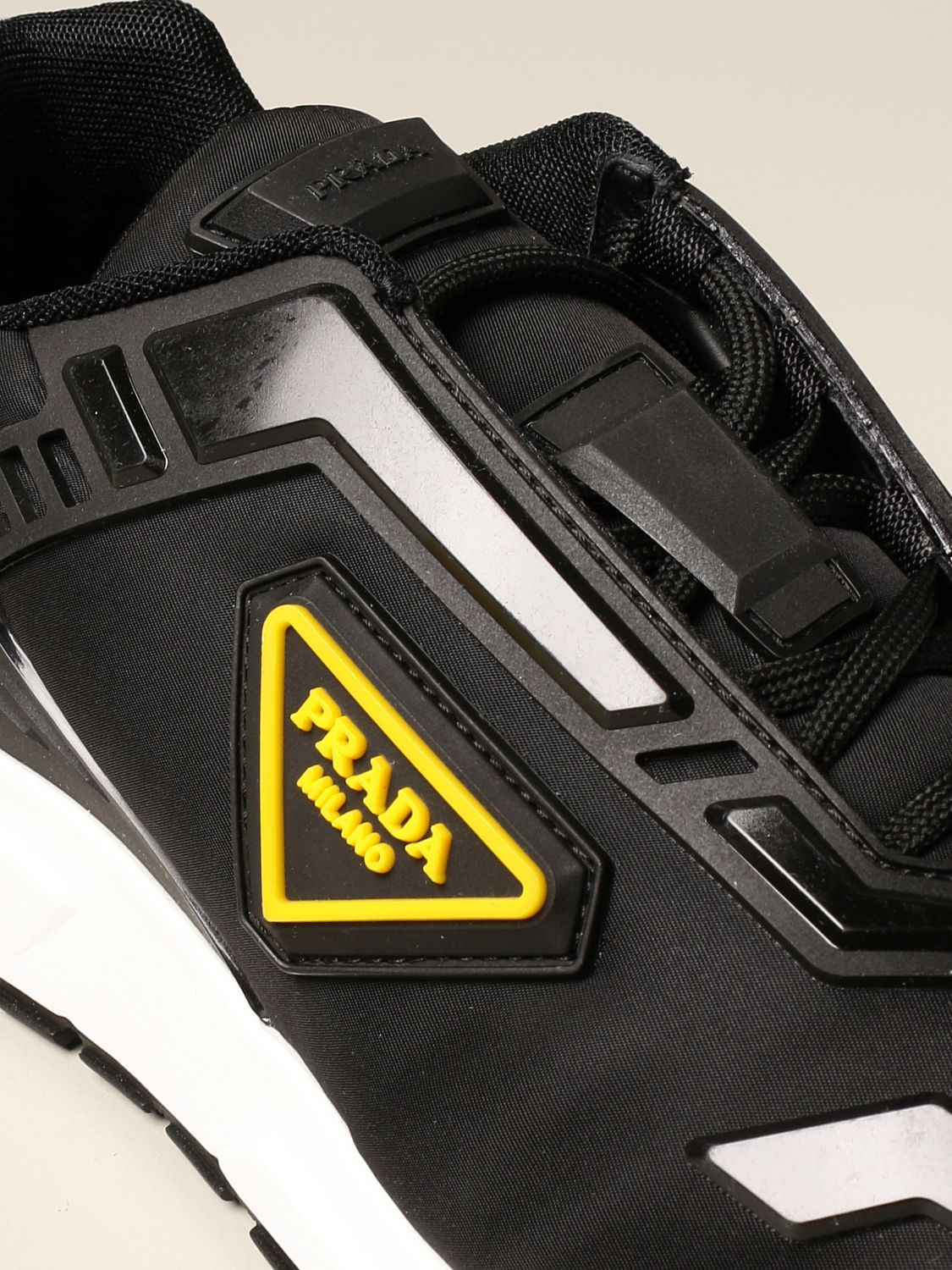 Prada sneakers in nylon and rubber gabardine with triangular logo
