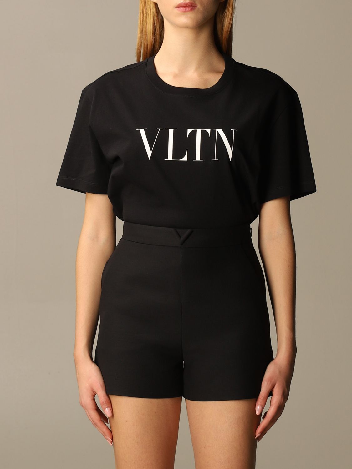 spyd uøkonomisk udstilling VALENTINO: T-shirt with VLTN logo - Black | Valentino t-shirt UB3MG07D 3V6  online on GIGLIO.COM