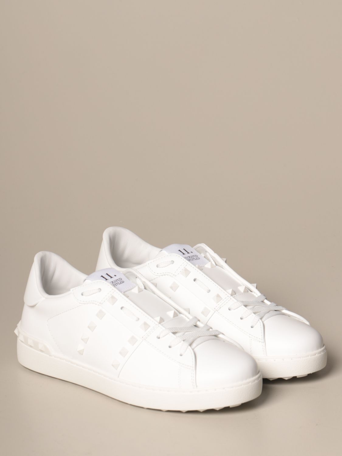 valentino white sneakers with studs