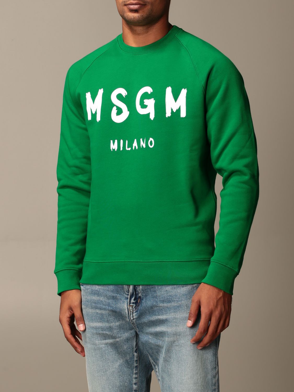 Msgm Outlet: sweatshirt with logo print | Sweatshirt Msgm Men Green