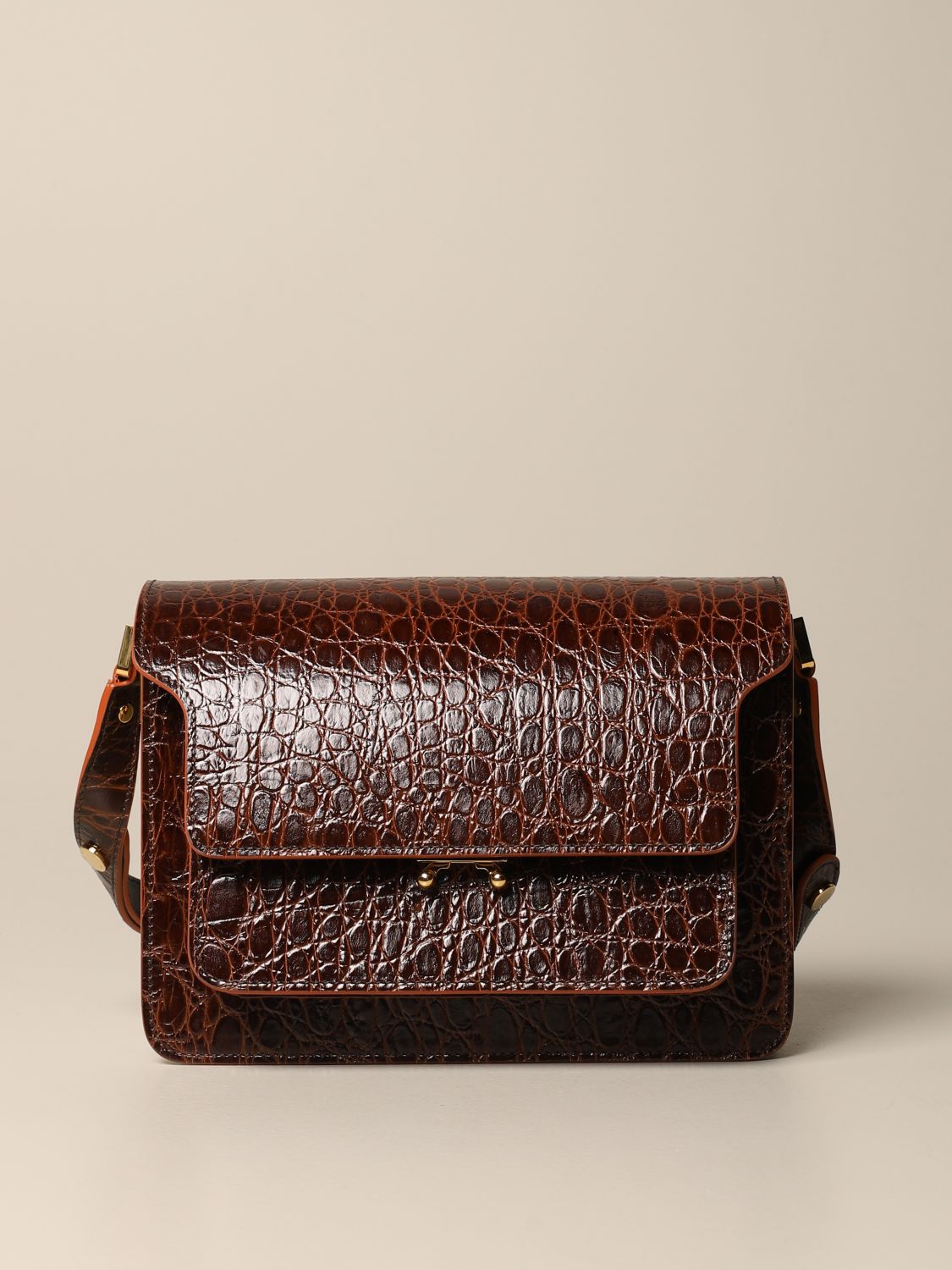 sonia small crocodile embossed faux leather shoulder bag