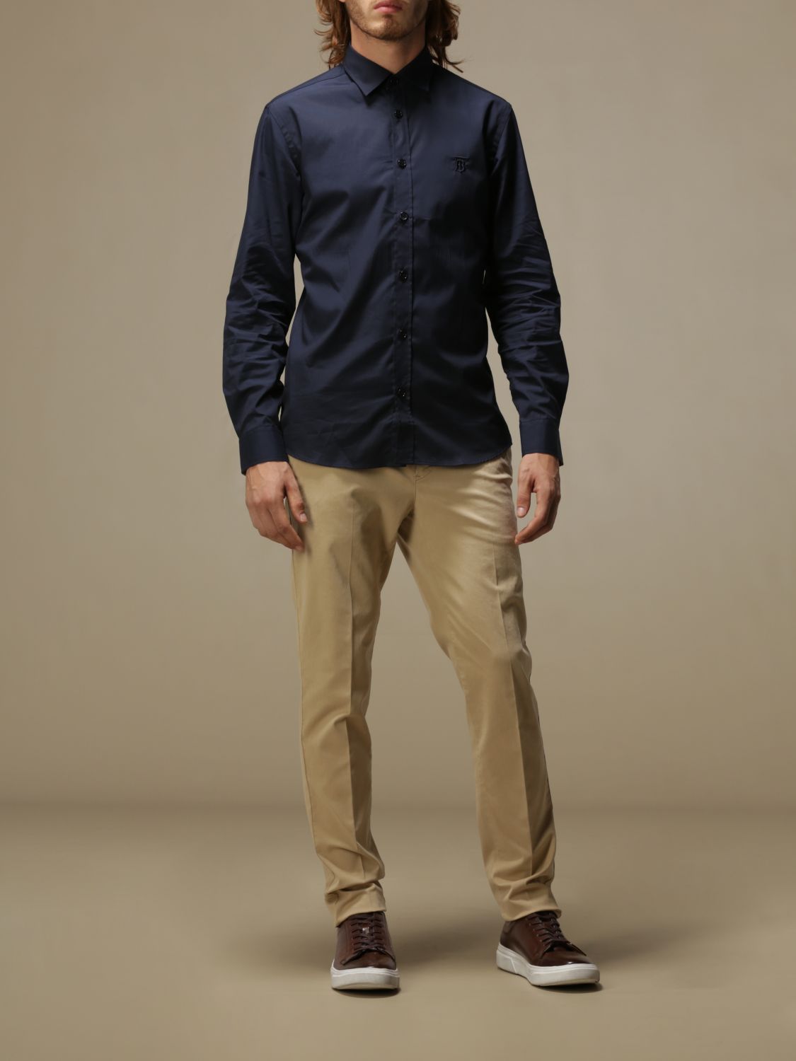 mens burberry shirt navy