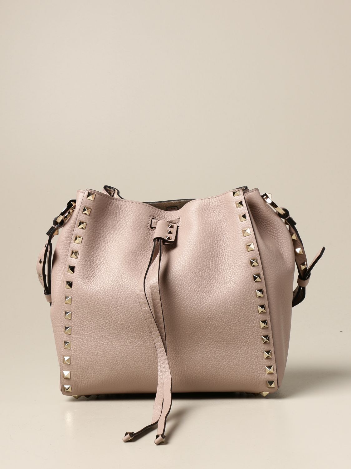Valentino Garavani Rockstud Textured-leather Shoulder Bag