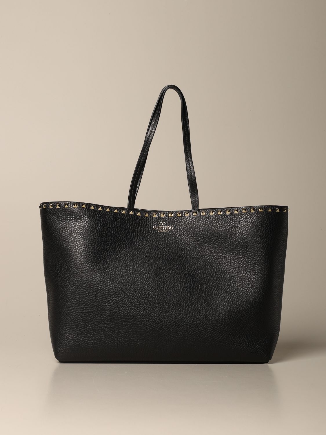 valentino garavani rockstud leather tote