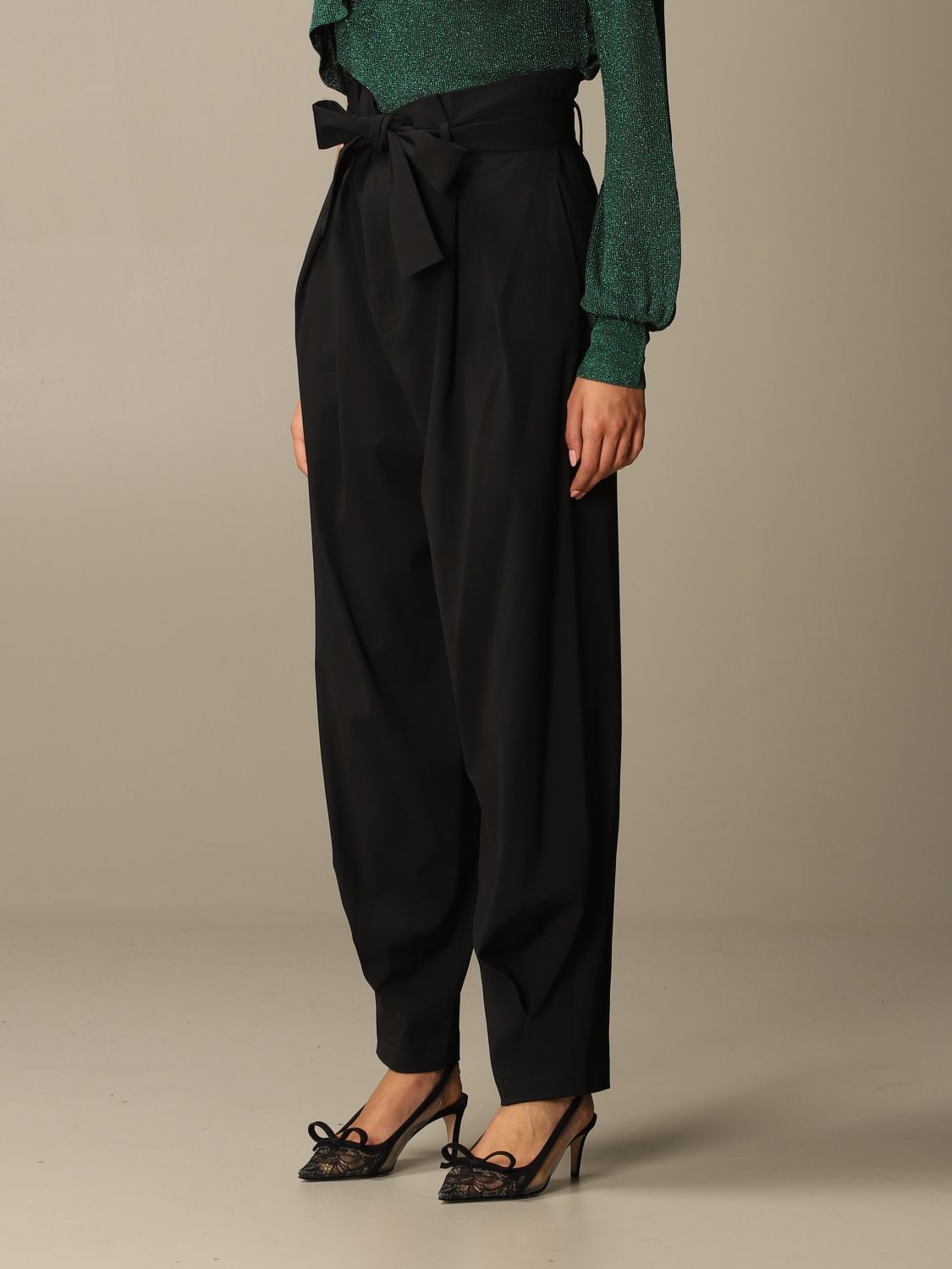 Red Valentino Outlet: Pantalone con fiocco in vita - Nero | Pantalone Red  Valentino UR3RBC95 WBP GIGLIO.COM