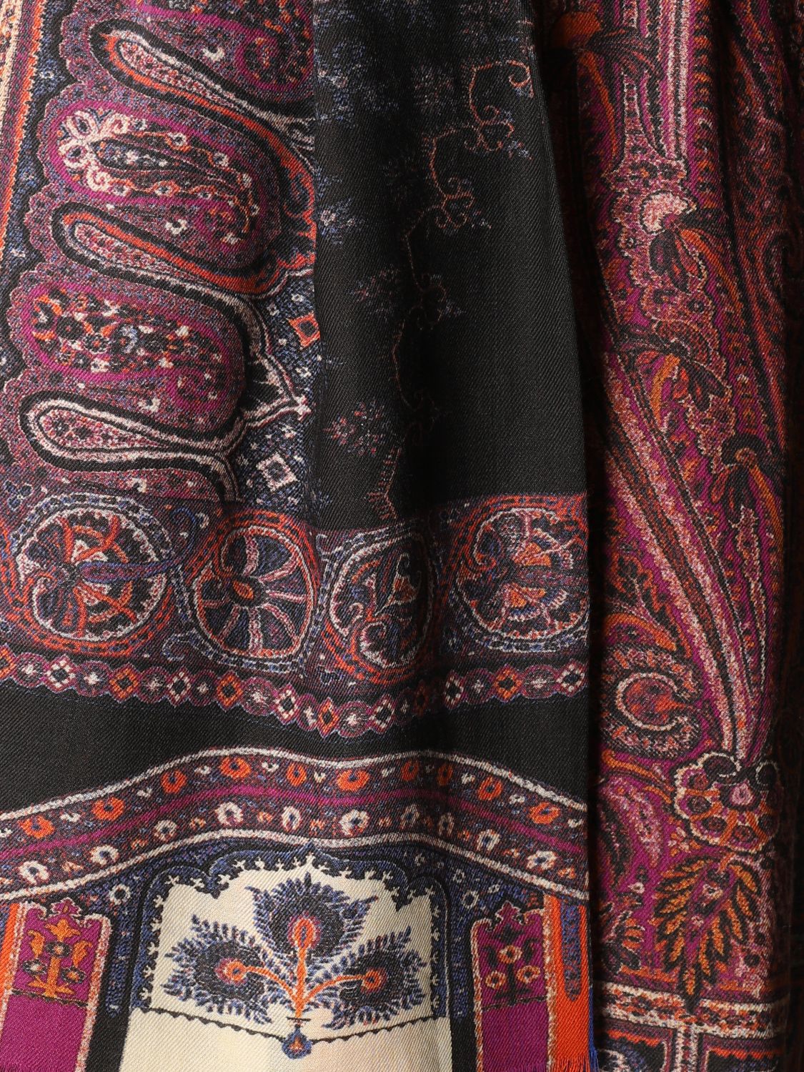 Etro Outlet: scarf in paisley wool and silk - Fa01 | Etro scarf 11777 ...