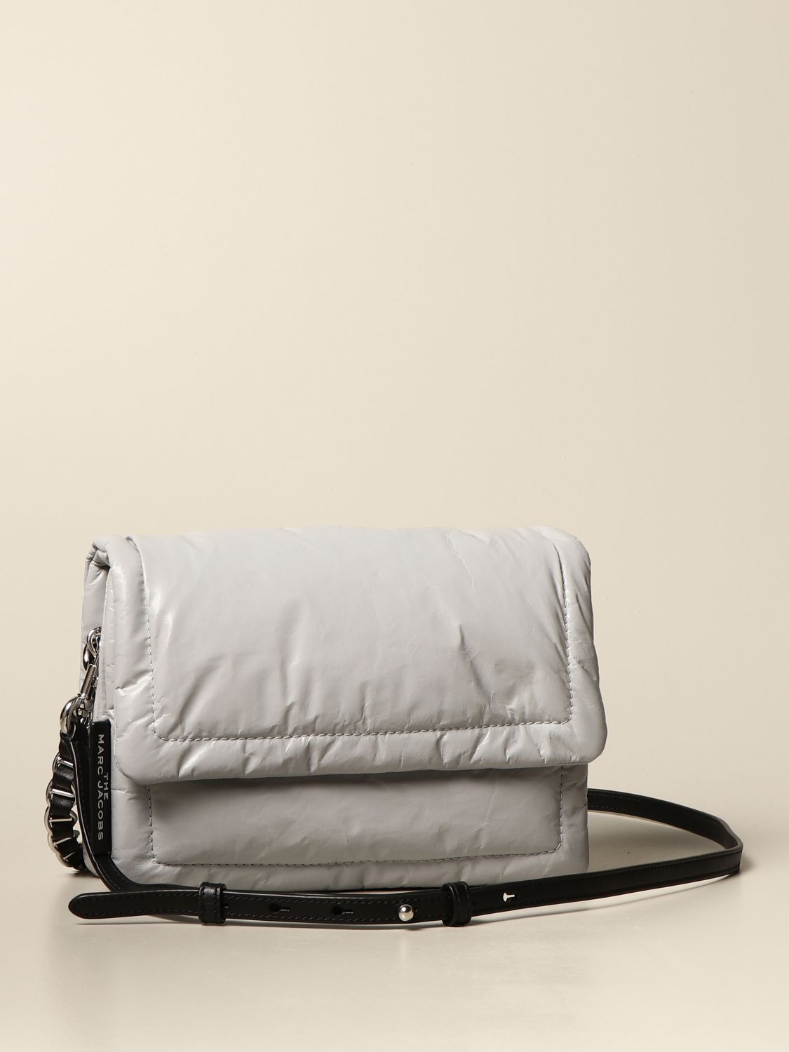 MARC JACOBS: The Pillow bag in ultralight leather - Grey  Marc Jacobs  crossbody bags M0015416 online at