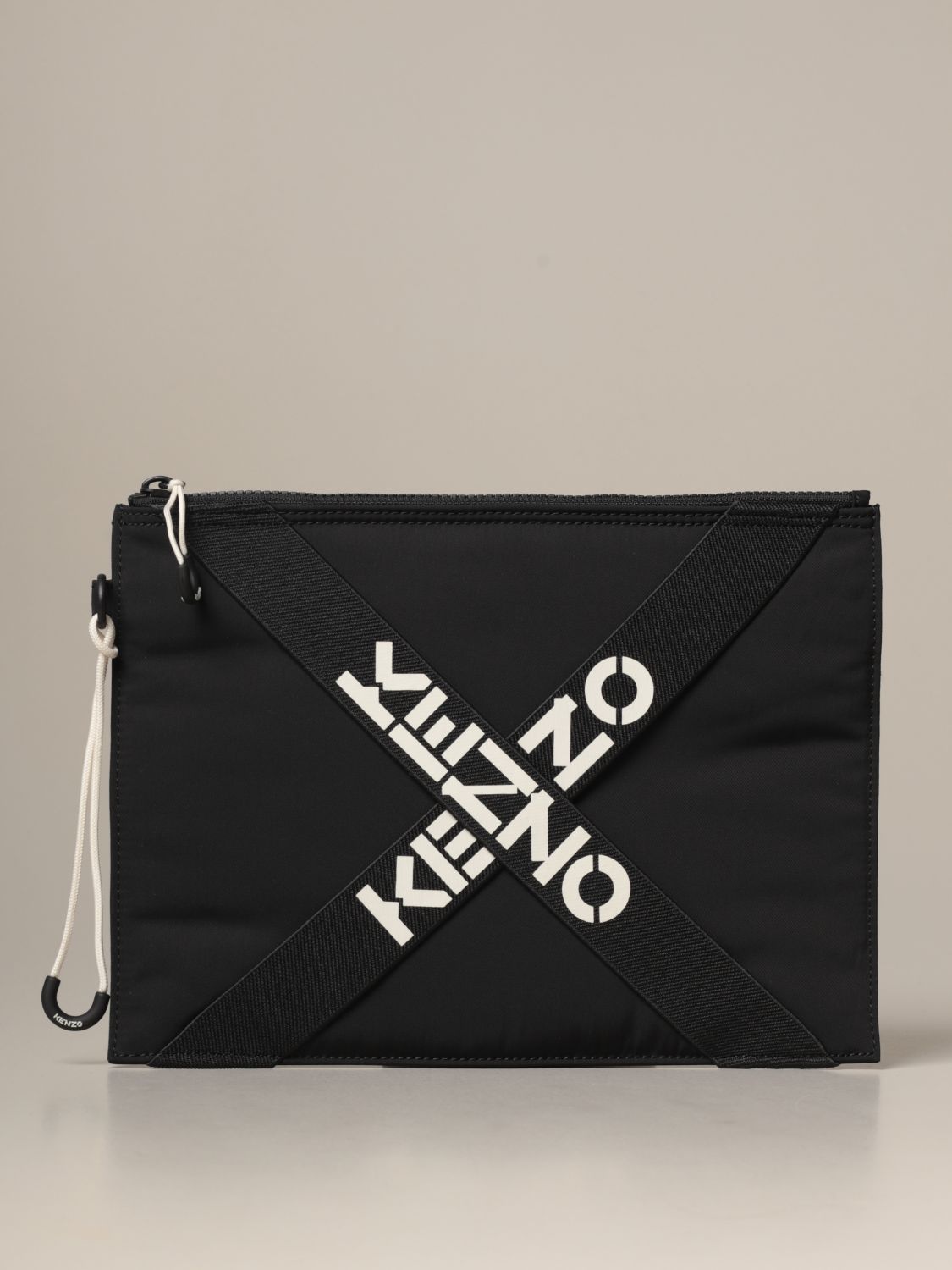 KENZO SPORT CLUTCH BAG IN NYLON WITH CROSSED BANDS,B45659002