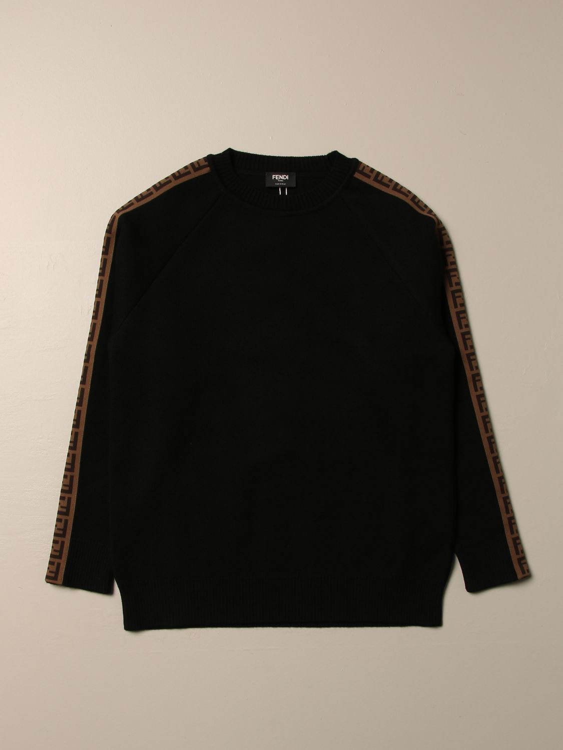 FENDI: crewneck sweater with all over FF bands | Sweater Fendi Kids ...
