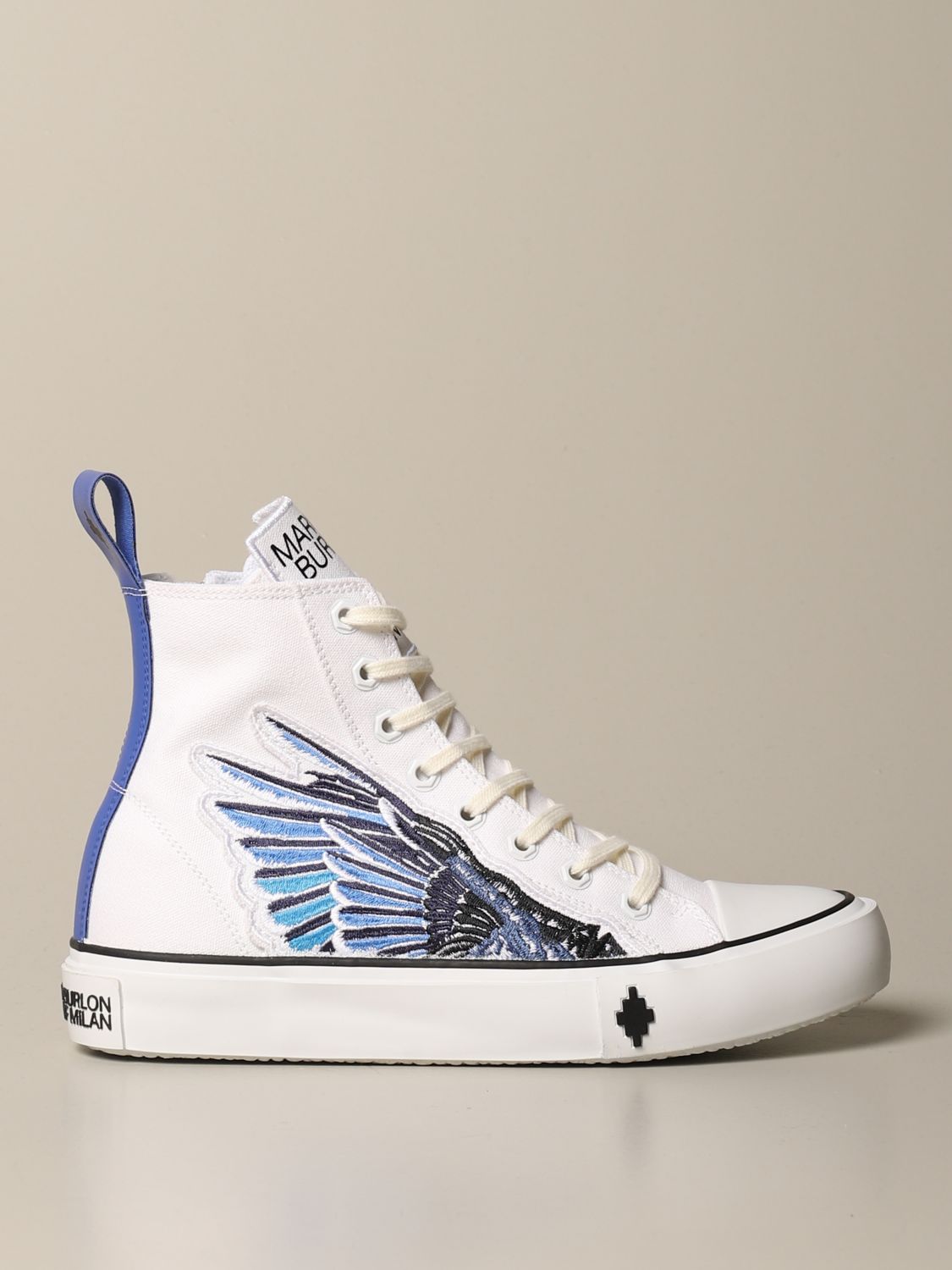 grus fraktion Inhalere MARCELO BURLON: sneakers in canvas and leather with wings | Sneakers  Marcelo Burlon Men White | Sneakers Marcelo Burlon CMIA085E20FAB001  GIGLIO.COM